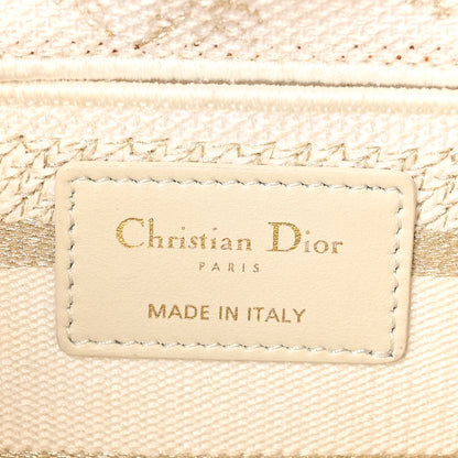 Christian Dior Canvas Embroidered Medium Jardin D'Hiver Lady D-Joy White Gold 7 of 11