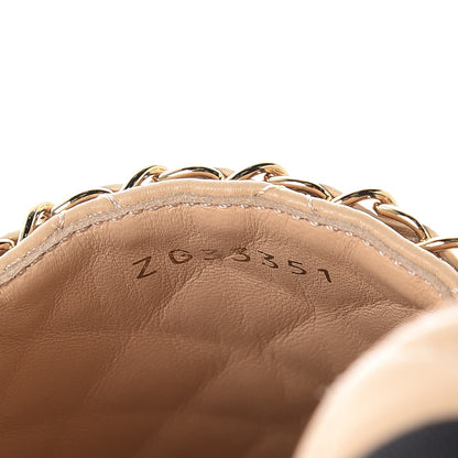 Chanel Lambskin Grosgrain Quilted CC Chain Espadrilles 41 Beige Black 6 of 11