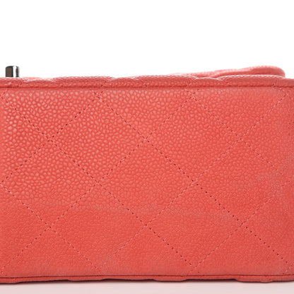 Chanel Iridescent Caviar Quilted Jumbo Double Flap Coral 15 of 15