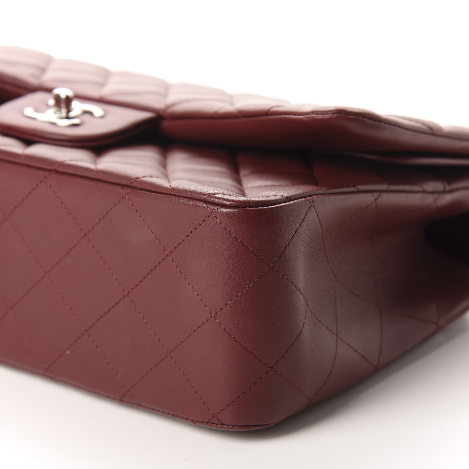 Chanel Lambskin Quilted Jumbo Double Flap Burgundy 6 of 10