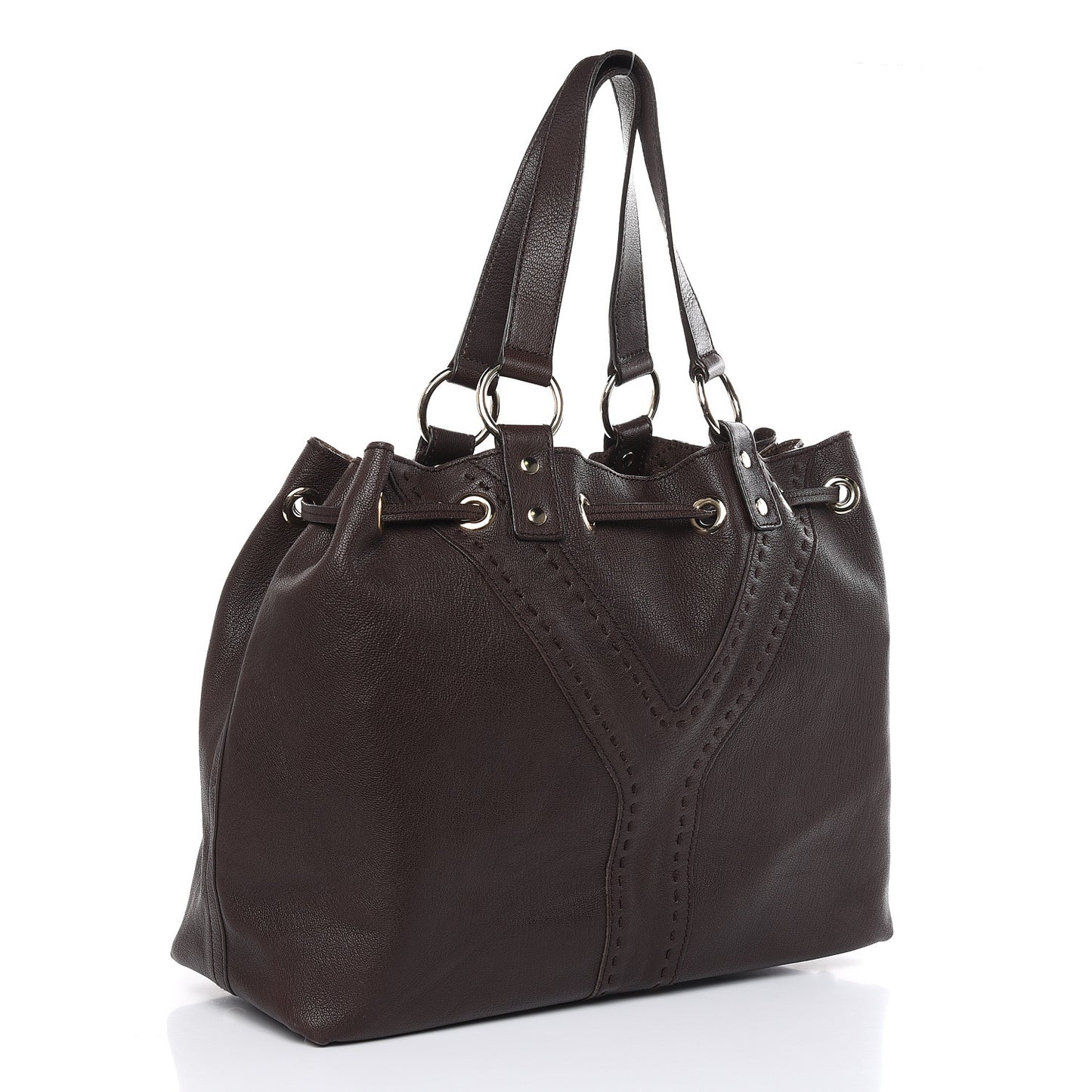 Calfskin Reversible Double Sac Y Tote Gold Brown
