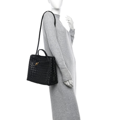 Bottega Veneta Nappa Intrecciato Medium Andiamo Shoulder Bag Black 2 of 10