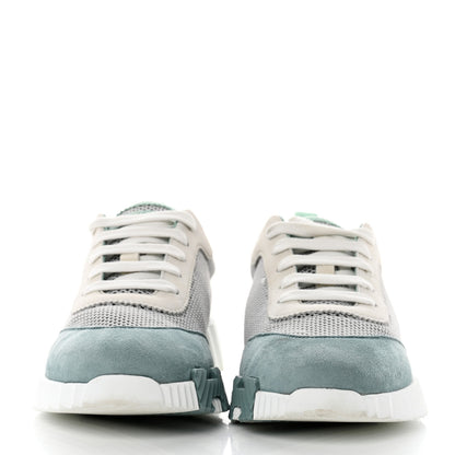 Hermes Air Mesh Suede Goatskin Bouncing Sneakers 37 Vert D'Eau 2 of 8
