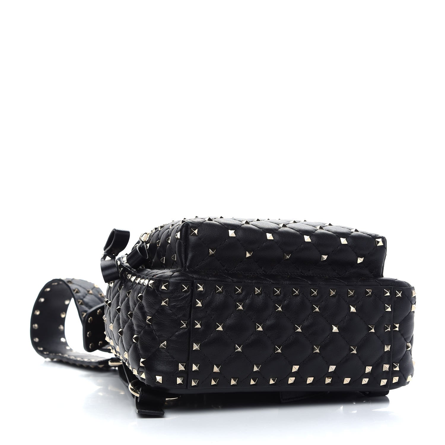 Valentino Garavani Nappa Quilted Small Rockstud Spike Backpack Black 4 of 8