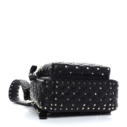 Valentino Garavani Nappa Quilted Small Rockstud Spike Backpack Black 4 of 8