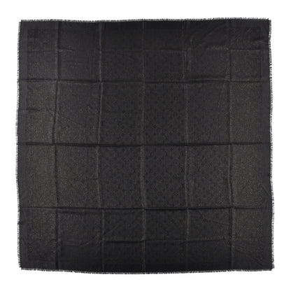 Louis Vuitton Silk Wool Monogram Shine Shawl Black 1 of 4