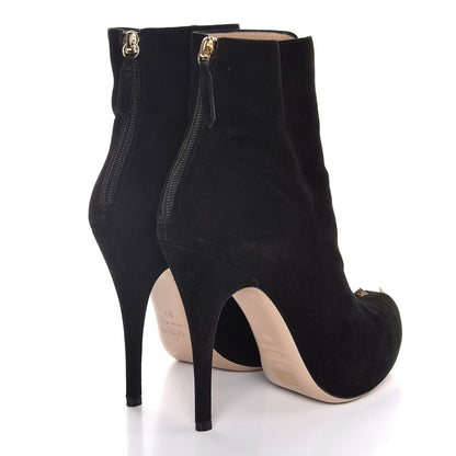 Valentino Garavani Suede Rockstud Ankle Boots 38 Black 4 of 11