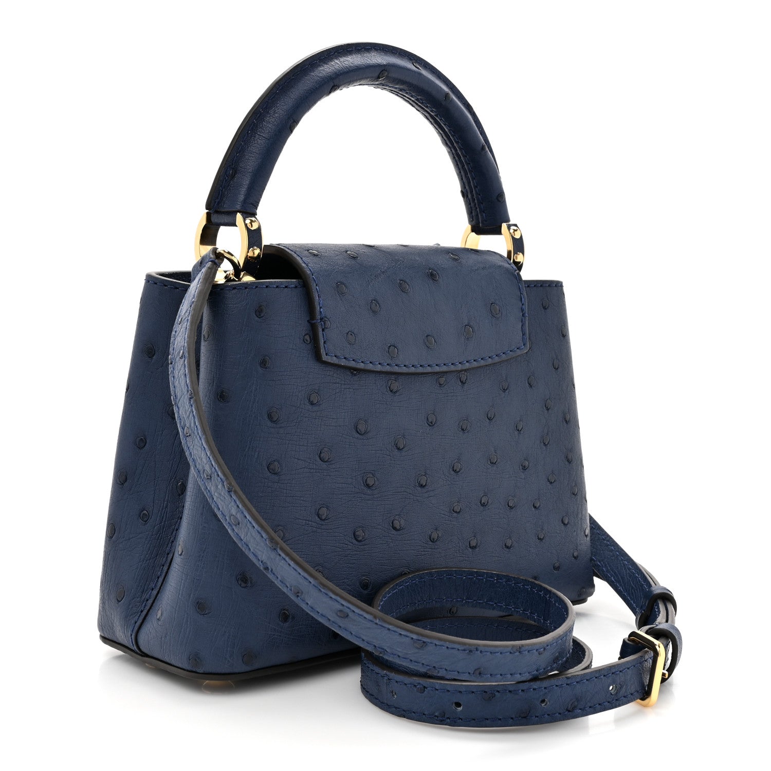 LOUIS VUITTON ネイビーチュニック 36 Louis Vuitton Ostrich Capucines Mini Indigo 1540455 – FASHIONPHILE