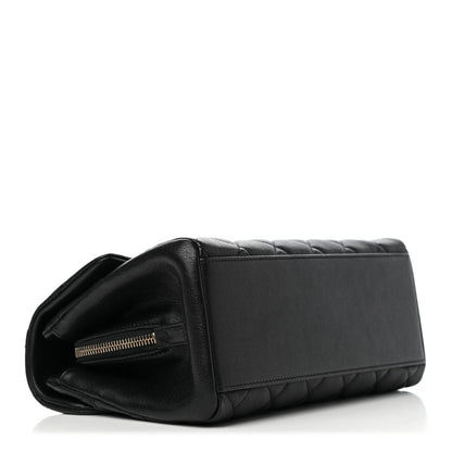 Chanel Shiny Sheepskin Quilted Small Trapezio Flap Black 3 of 6