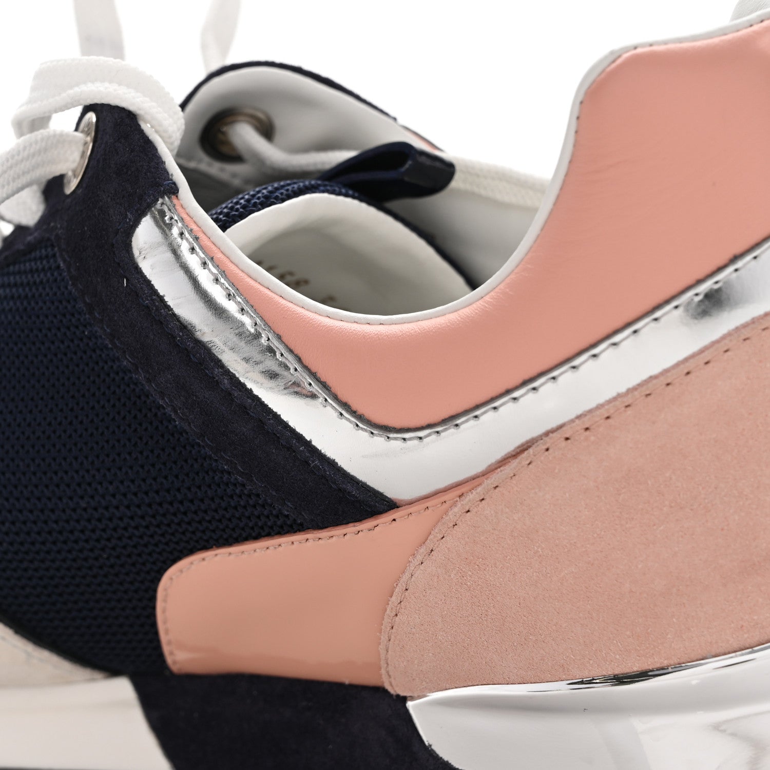 Louis Vuitton Suede Calfskin Run Away Sneakers 36.5 Blue Pink White 9 of 9