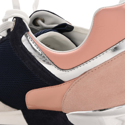 Louis Vuitton Suede Calfskin Run Away Sneakers 36.5 Blue Pink White 9 of 9