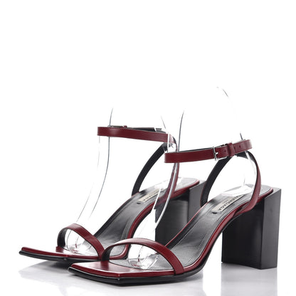 Balenciaga Calfskin Square Toe Sandals 37 Red Black 3 of 8