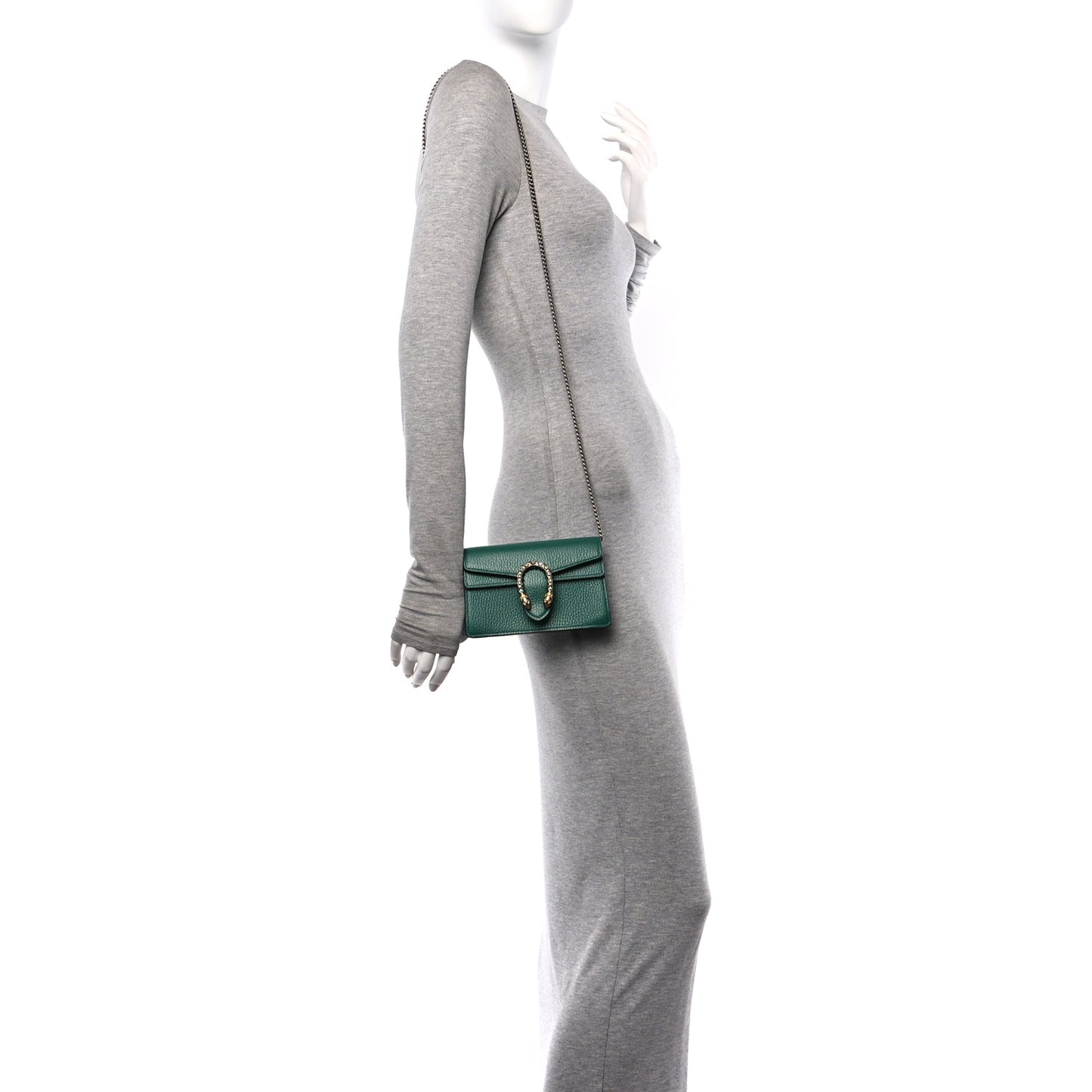 Dollar Calfskin Crystal Super Mini Dionysus Shoulder Bag Emerald