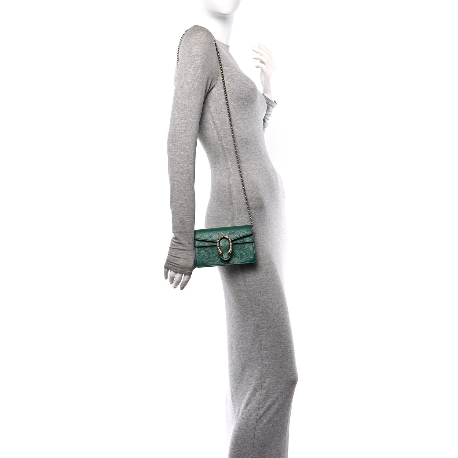 Gucci Dollar Calfskin Crystal Super Mini Dionysus Shoulder Bag Emerald 2 of 10