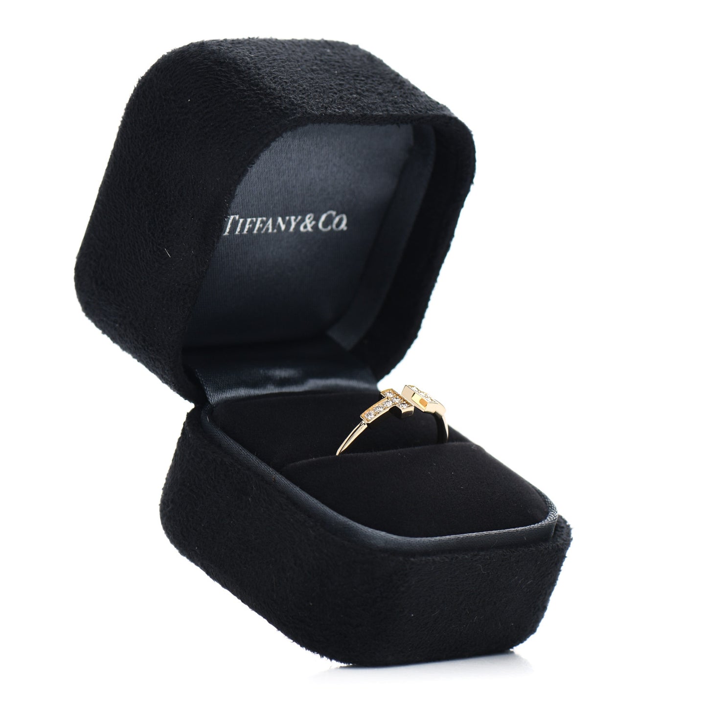 18K Yellow Gold Diamond T Wire Ring 63 10.5