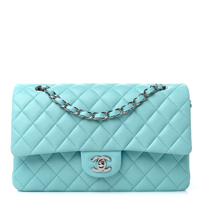 Chanel Lambskin Quilted Medium Double Flap Light Blue 1 of 9
