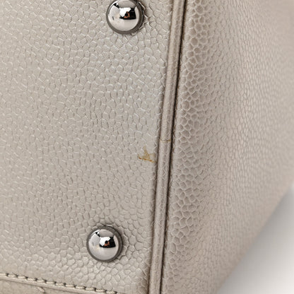 Chanel Metallic Caviar Quilted Vertical Bowler Light Gold 11 of 11