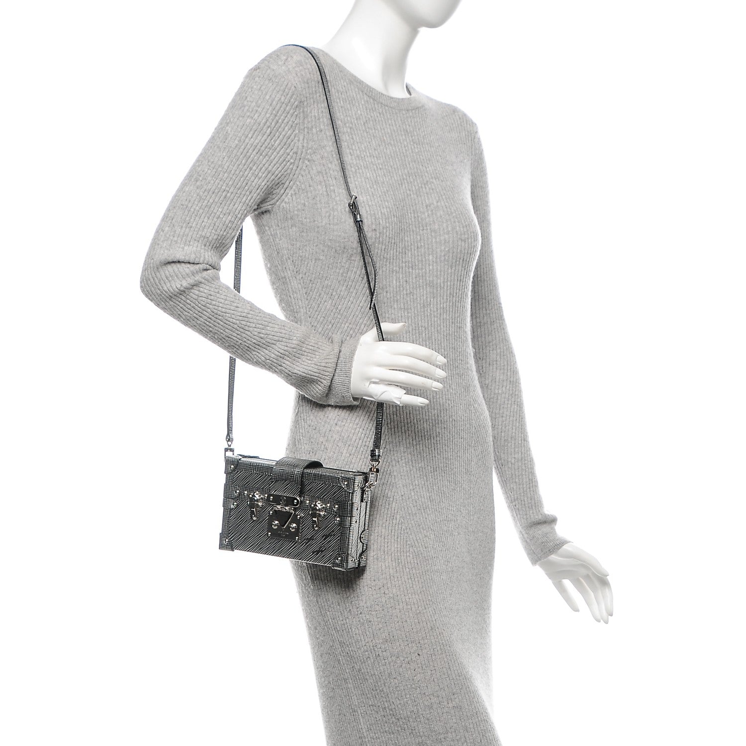 Louis Vuitton Metallic Epi Petite Malle Black Silver 2 of 6