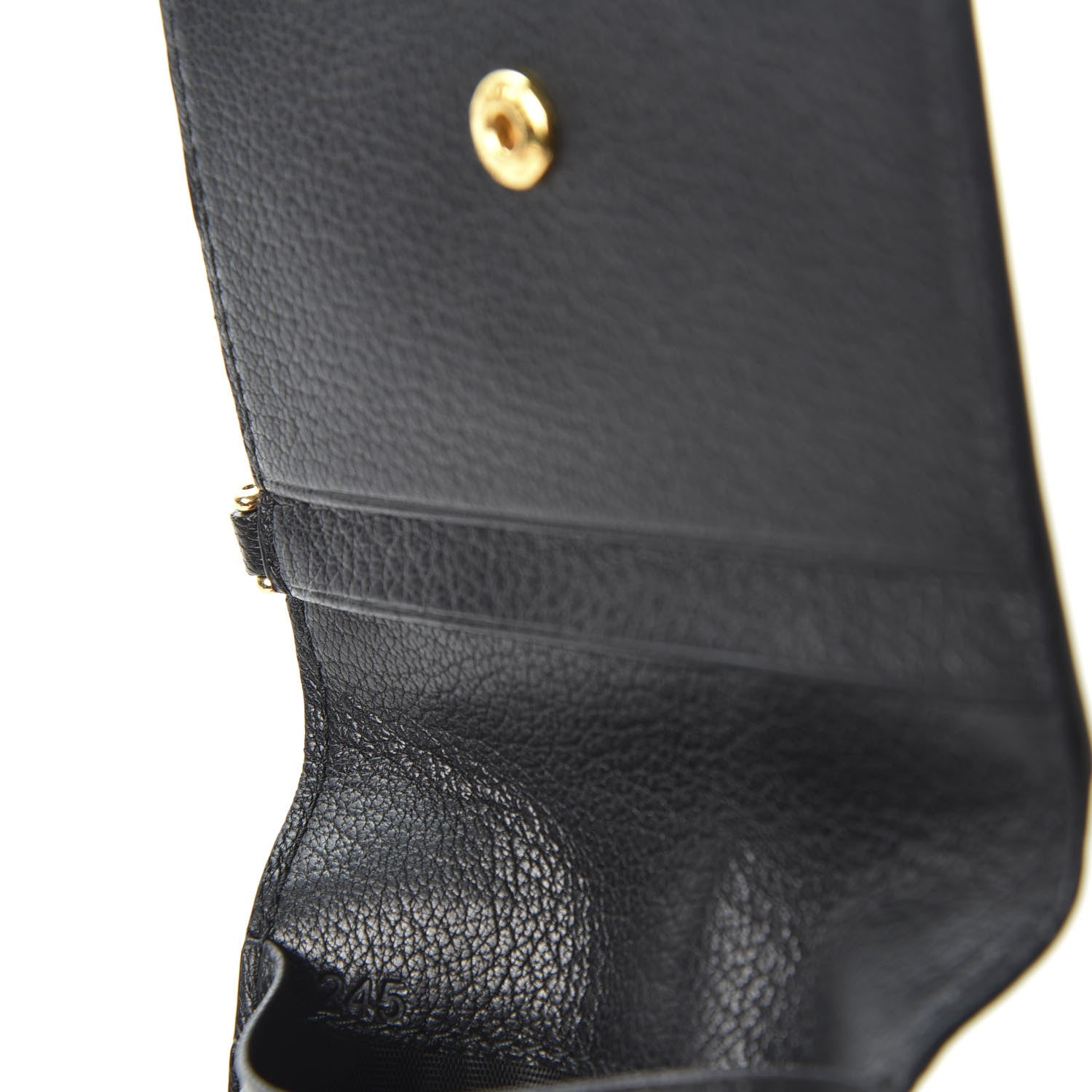 Miu Miu Goatskin Madras Card Holder Black 8 of 9