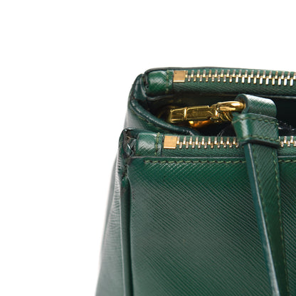 Prada Saffiano Small Galleria Double Zip Tote Biliardo 15 of 17