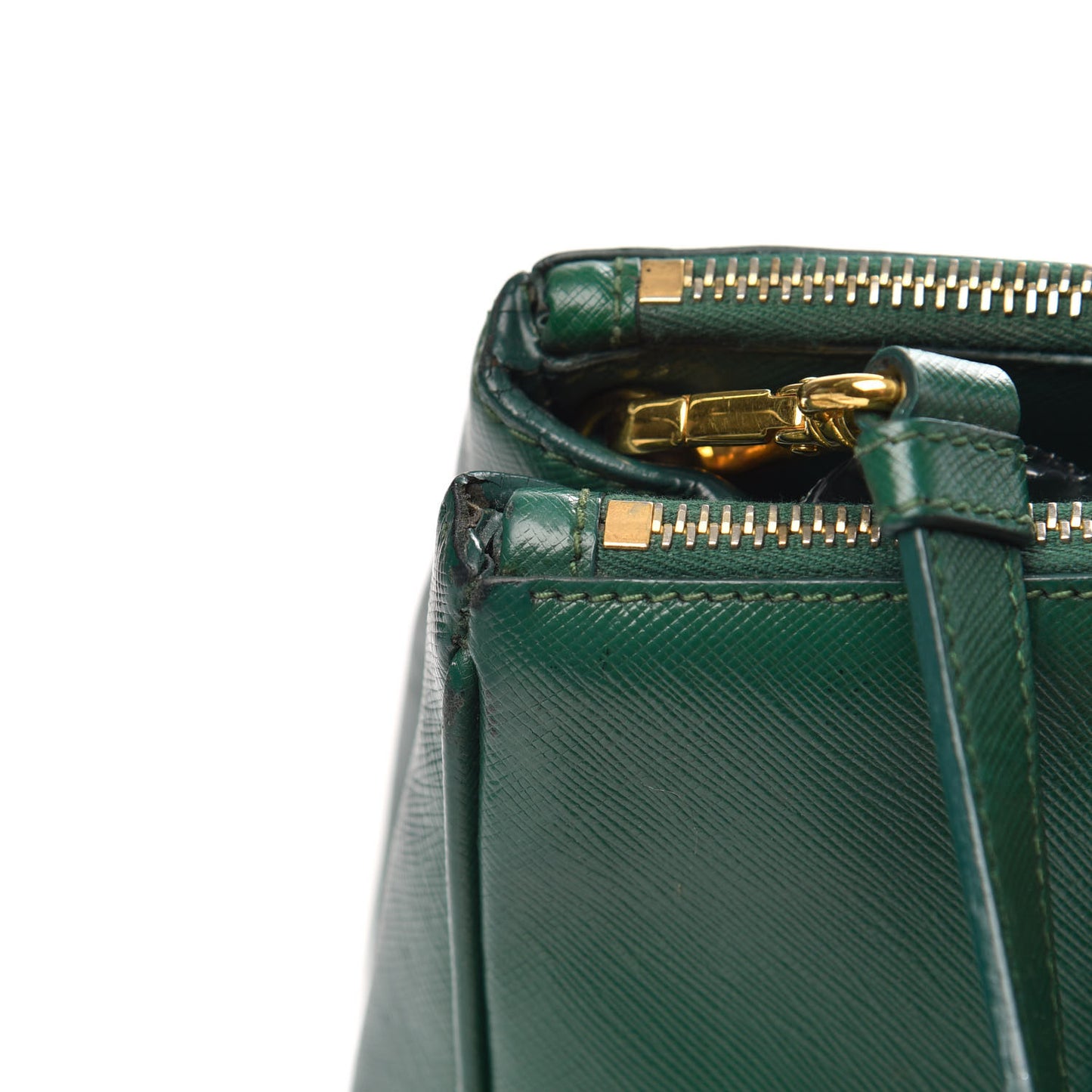 Saffiano Small Galleria Double Zip Tote Biliardo