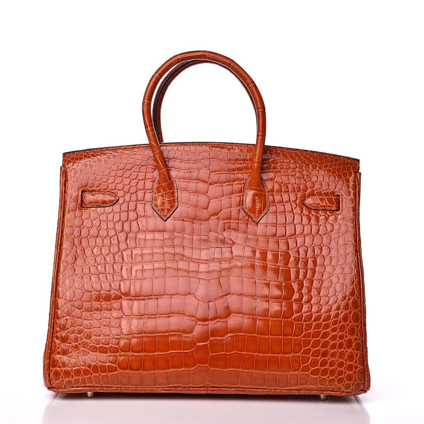 Shiny Porosus Crocodile Birkin 35 Orange