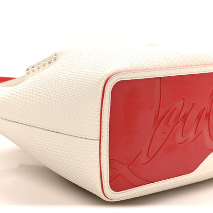 Christian Louboutin Calfskin Jurassic Embossed Spiked Large Cabarock Shopper Tote White 8 of 9