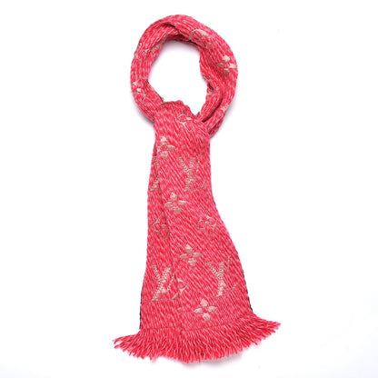 Louis Vuitton Wool Silk Logomania Mix Scarf Pink 1 of 5
