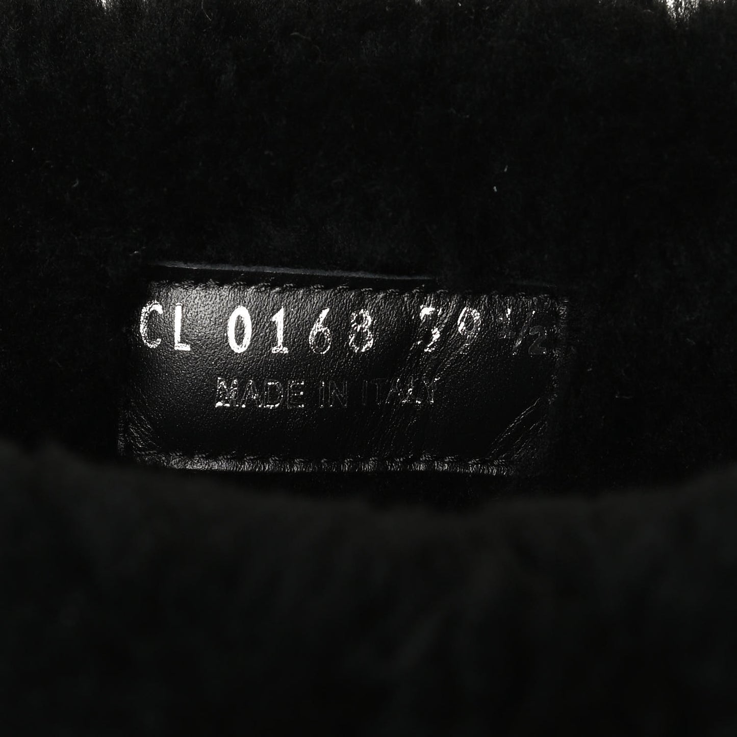 Suede Calfskin Monogram Embossed Snowball Flat Half Boots 39.5 Black