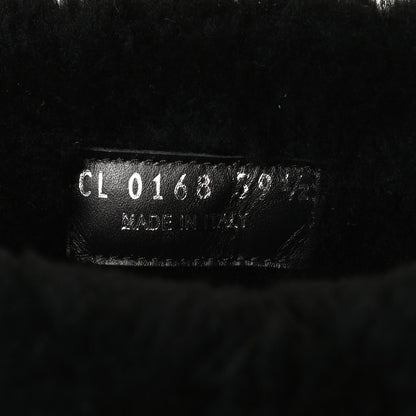 Louis Vuitton Suede Calfskin Monogram Embossed Snowball Flat Half Boots 39.5 Black 9 of 11