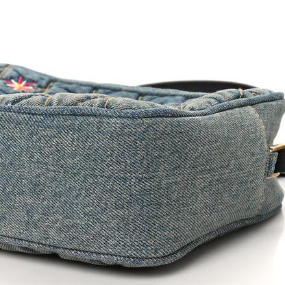 Saint Laurent Denim Matelasse Quilted Summer Embroidered Classic Monogram Camera Bag Blue 10 of 10