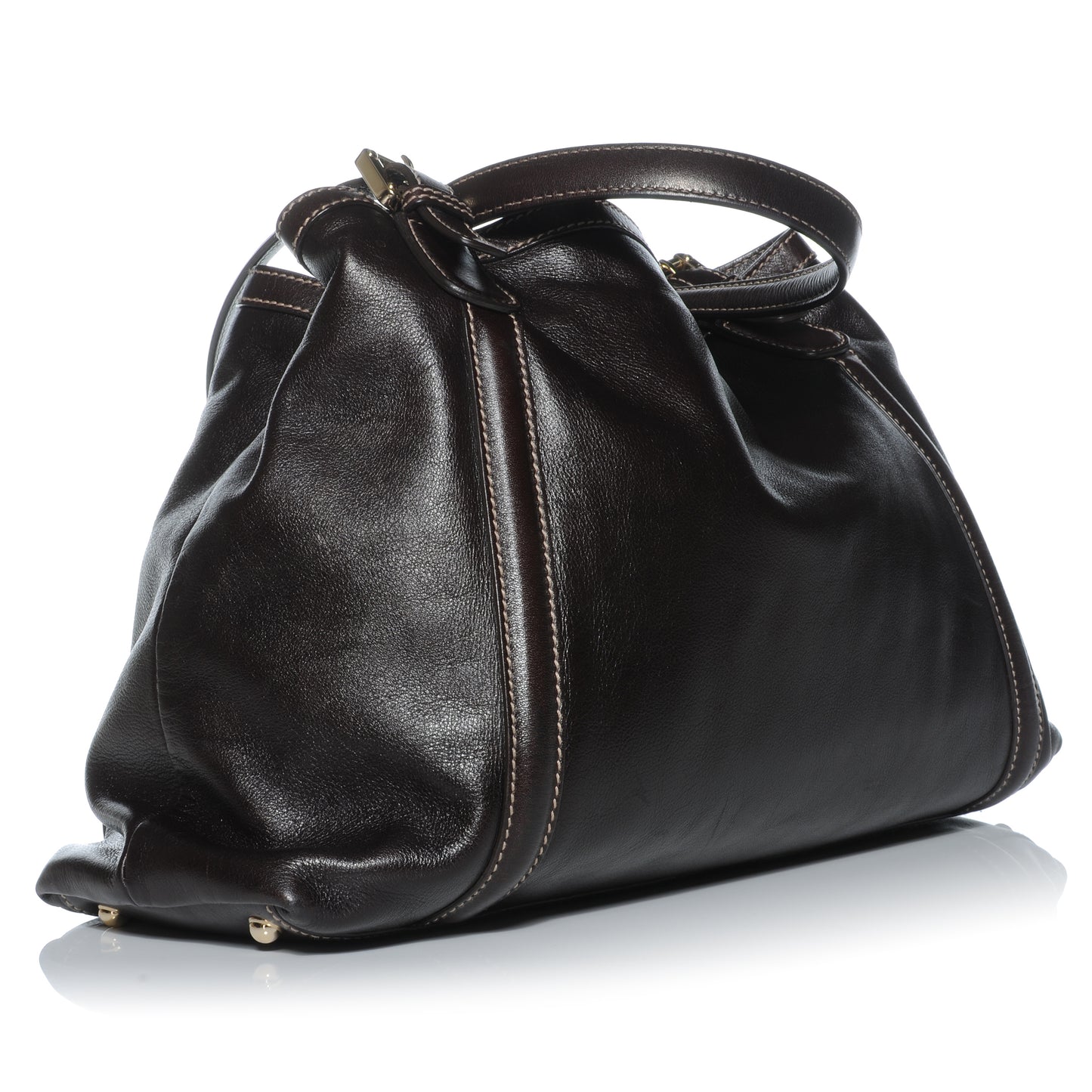 Leather Britt Tote Dark Brown