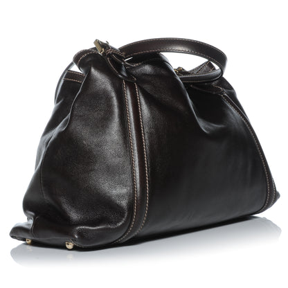 Gucci Leather Britt Tote Dark Brown 3 of 7