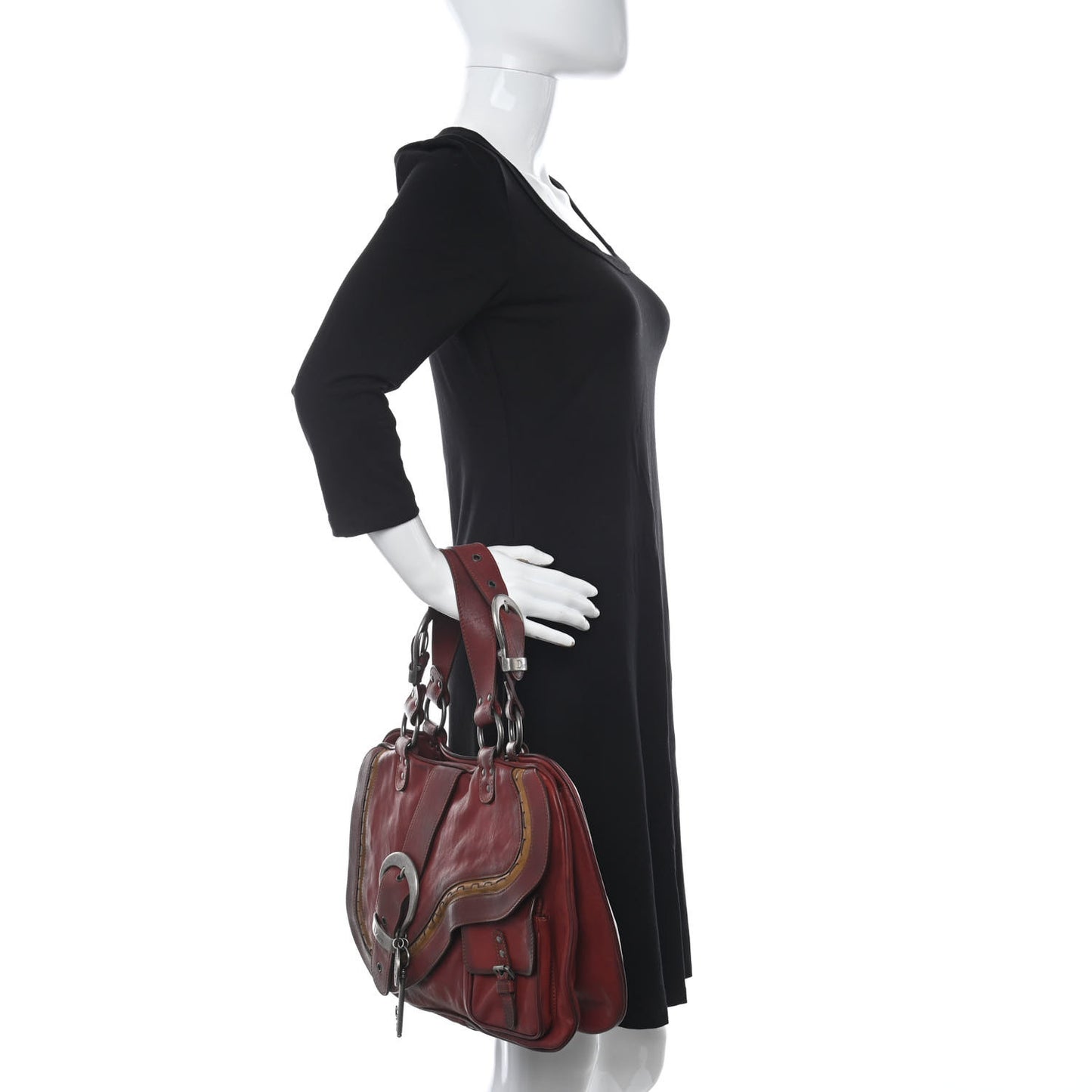 Calfskin Large Gaucho Double Saddle Bag Red