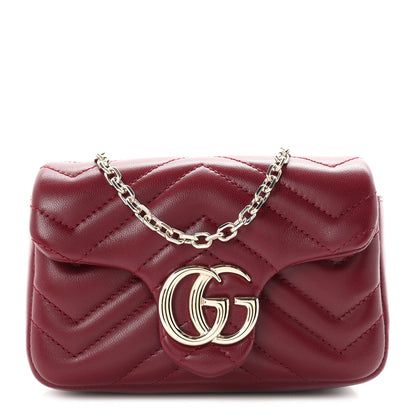 Gucci Lambskin Matelasse Mini GG Marmont Shoulder Bag Rosso Ancora 1 of 11