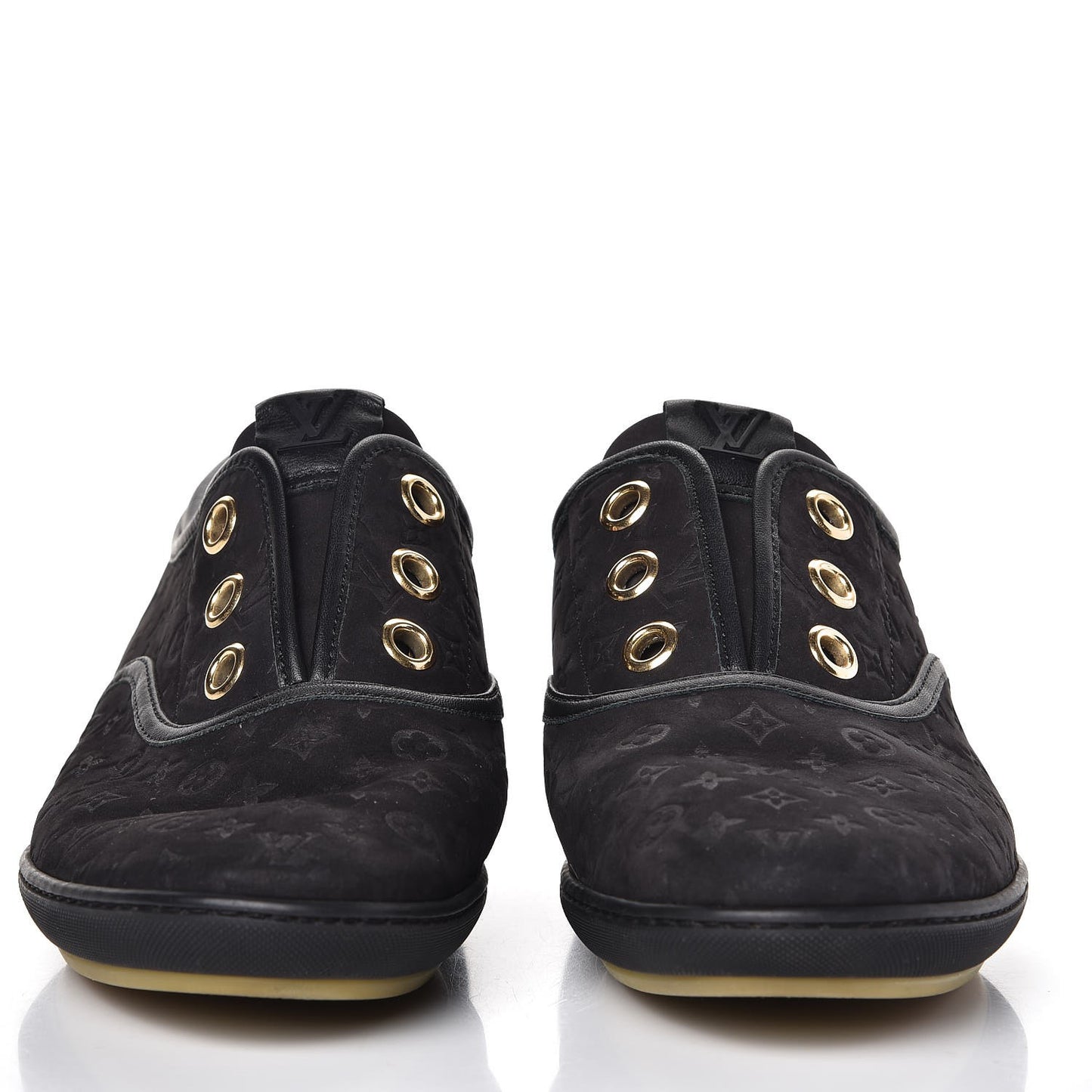 Nubuck Embossed Monogram Popincourt Sneakers 36 Black