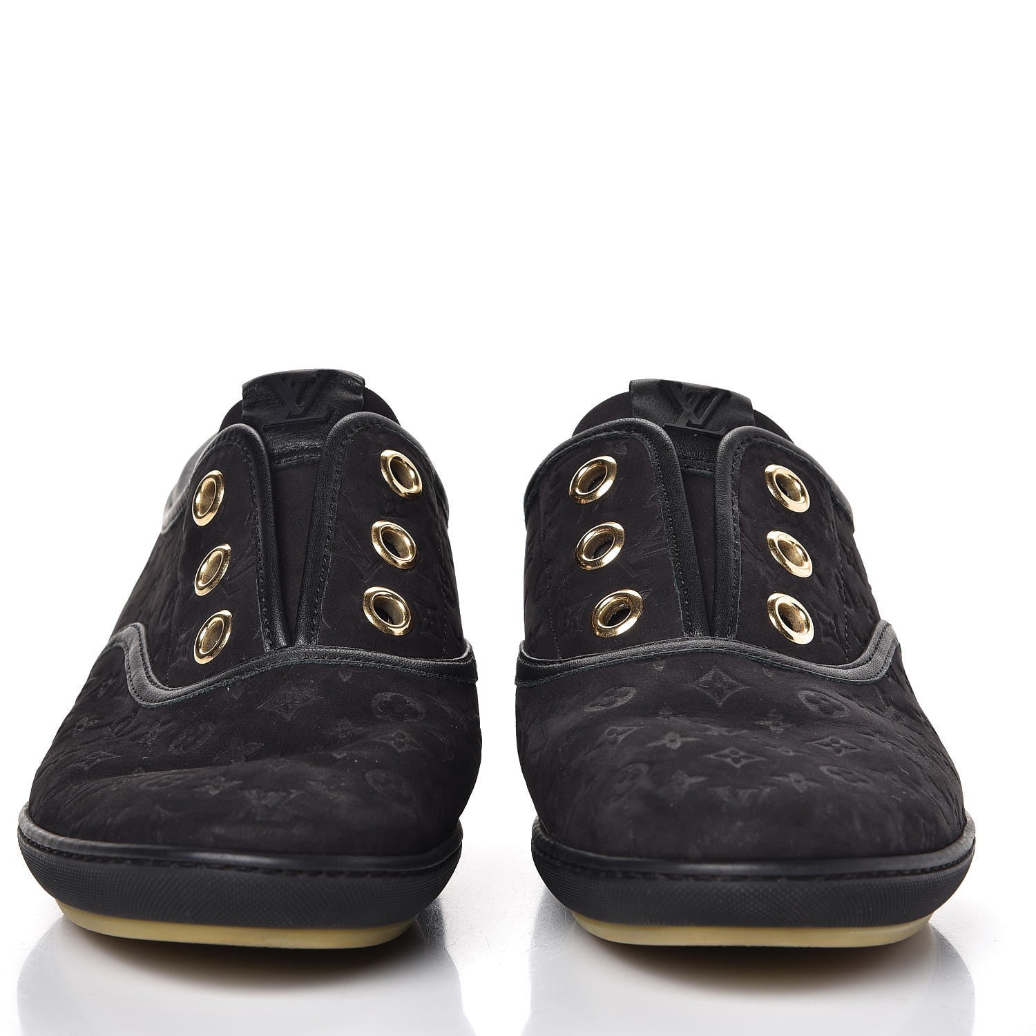 Louis Vuitton Nubuck Embossed Monogram Popincourt Sneakers 36 Black 2 of 11