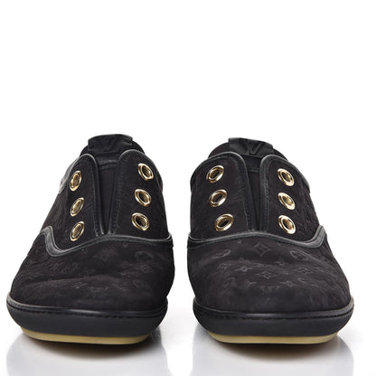Louis Vuitton Nubuck Embossed Monogram Popincourt Sneakers 36 Black 2 of 11