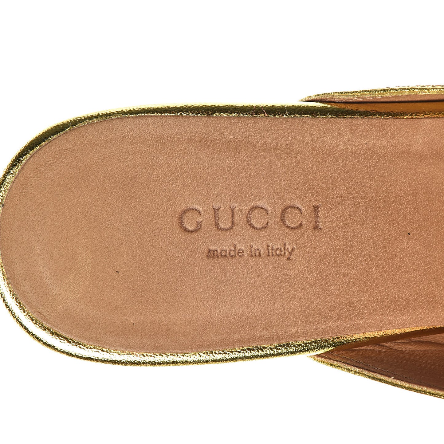 Metallic Nappa Womens Princetown Slippers 37 Gold