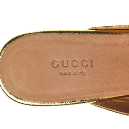 Gucci Metallic Nappa Womens Princetown Slippers 37 Gold 5 of 9