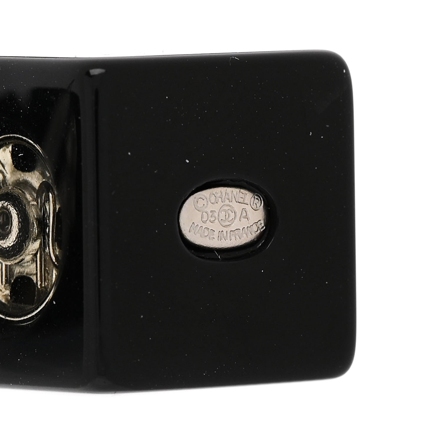 Chanel Resin Square CC Drop Earrings Black 4 of 6
