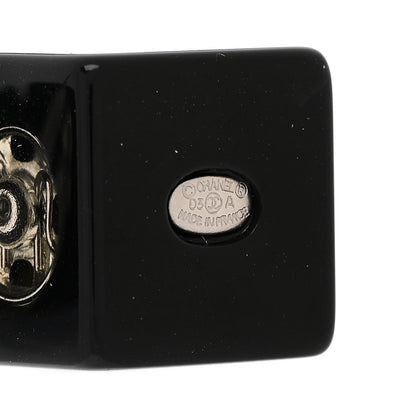 Chanel Resin Square CC Drop Earrings Black 4 of 6