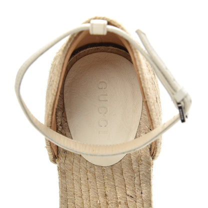 Gucci Canvas Striped Espadrilles 37.5 Blue White 6 of 8