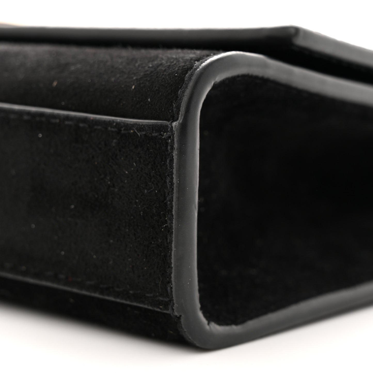 Suede Embroidered Small Monogram Kate Satchel Black