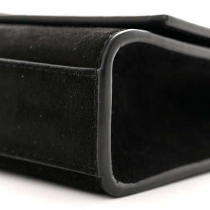 Saint Laurent Suede Embroidered Small Monogram Kate Satchel Black 10 of 13
