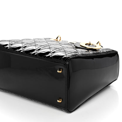 Christian Dior Patent Cannage Medium Lady Dior Black 6 of 10