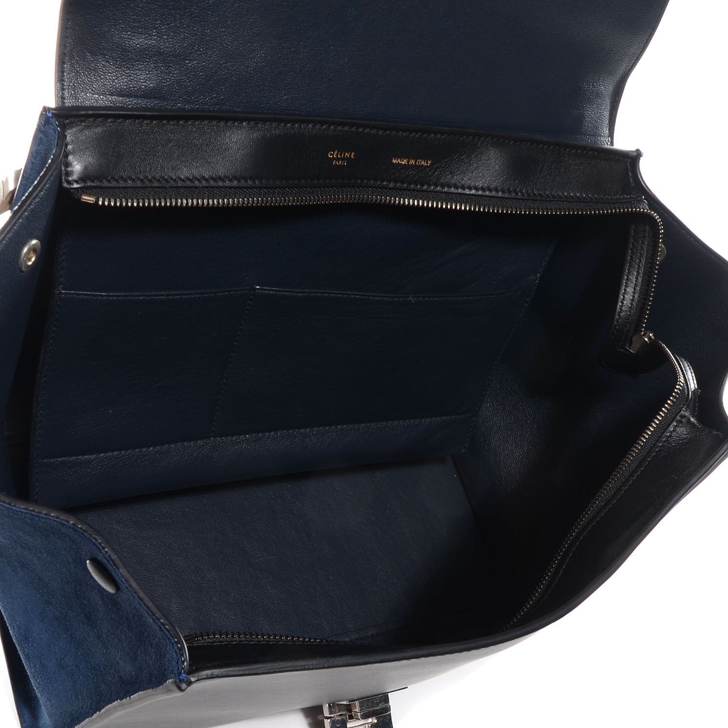 Celine Textured Calfskin and Suede Medium Trapeze Tri-Color Sand 8 of 9