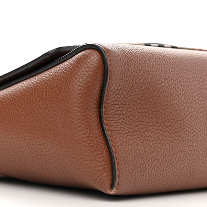 Burberry Calfskin Vintage Check Note Crossbody Bag Tan 9 of 13