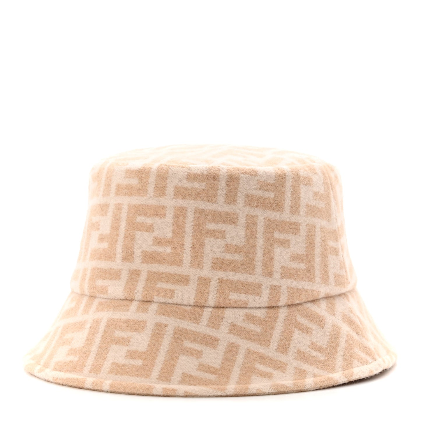 Wool Silk FF Bucket Hat S Beige