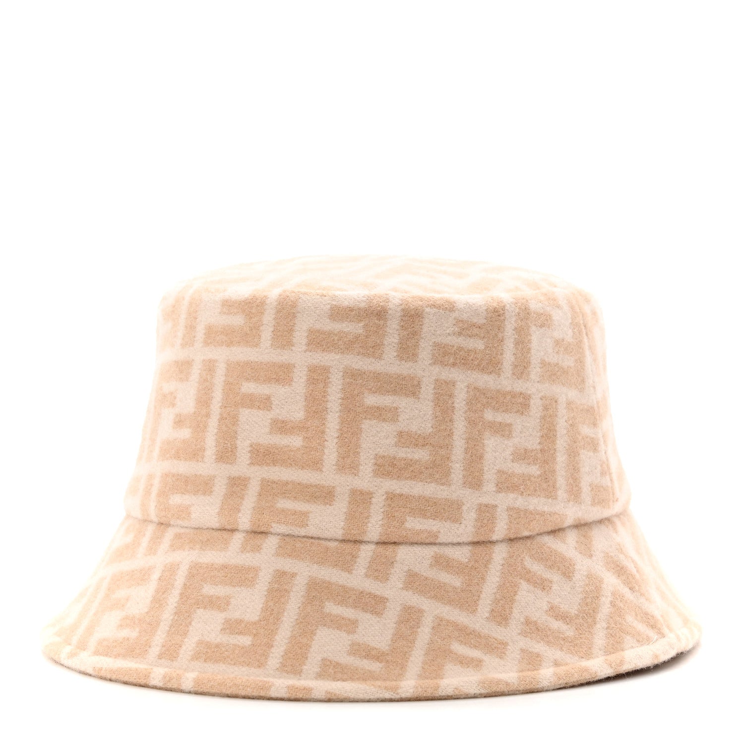 Fendi Wool Silk FF Bucket Hat S Beige 1 of 8